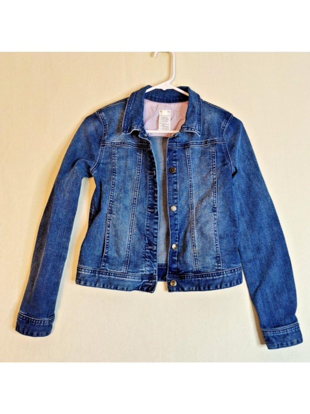 Crewcuts Denim Jacket Kids Sz 14 Blue Stretch Preppy Comfort Layering Versatile